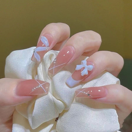 HM09 French Ribbon Bow Nails