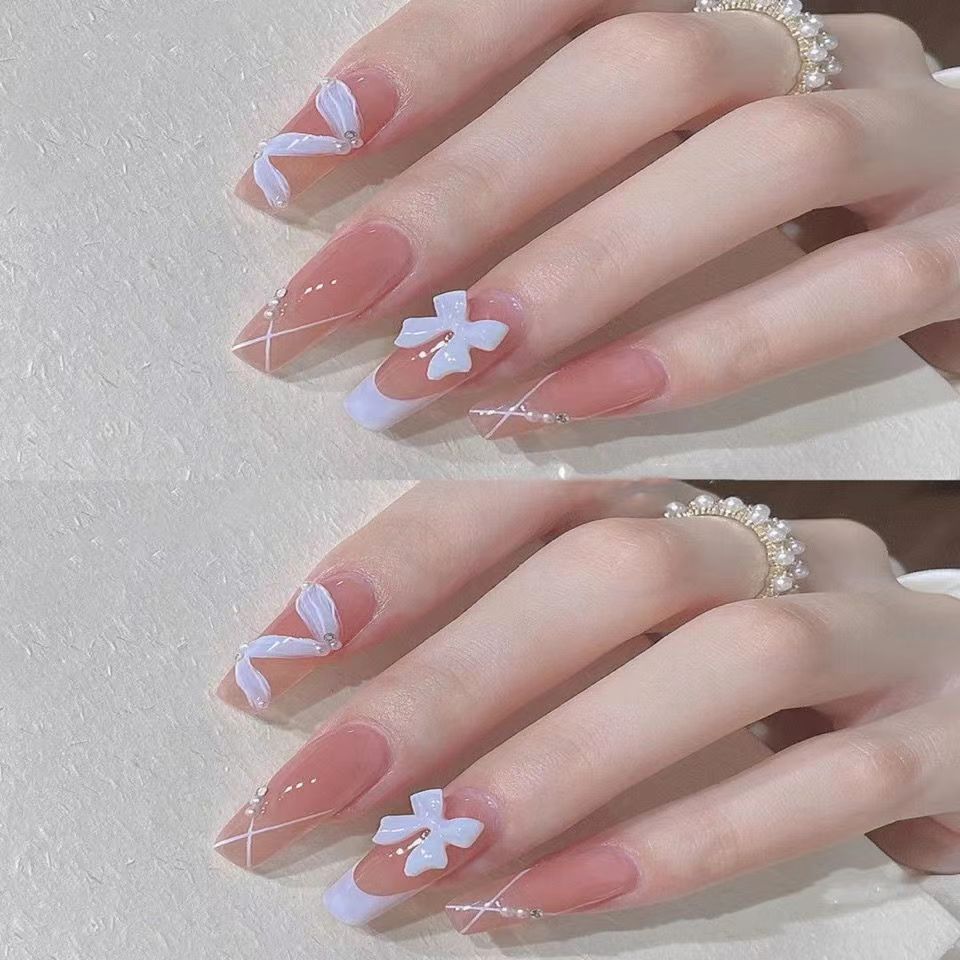 HM09 French Ribbon Bow Nails