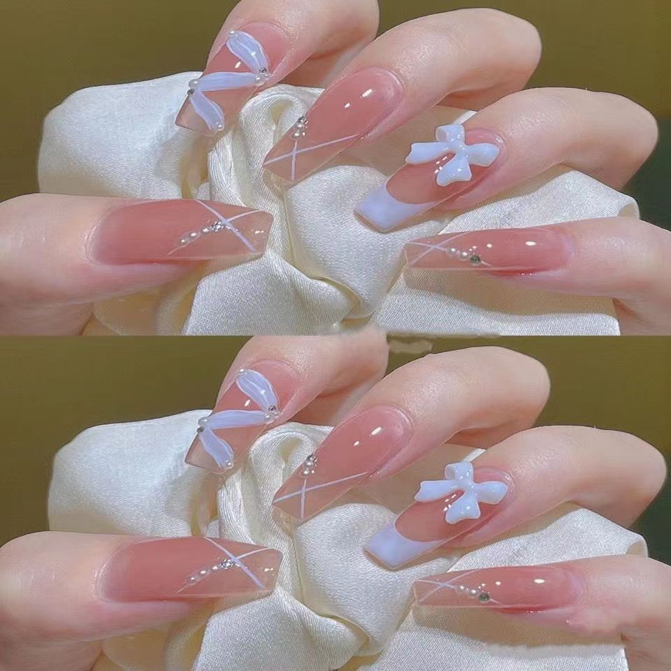 HM09 French Ribbon Bow Nails