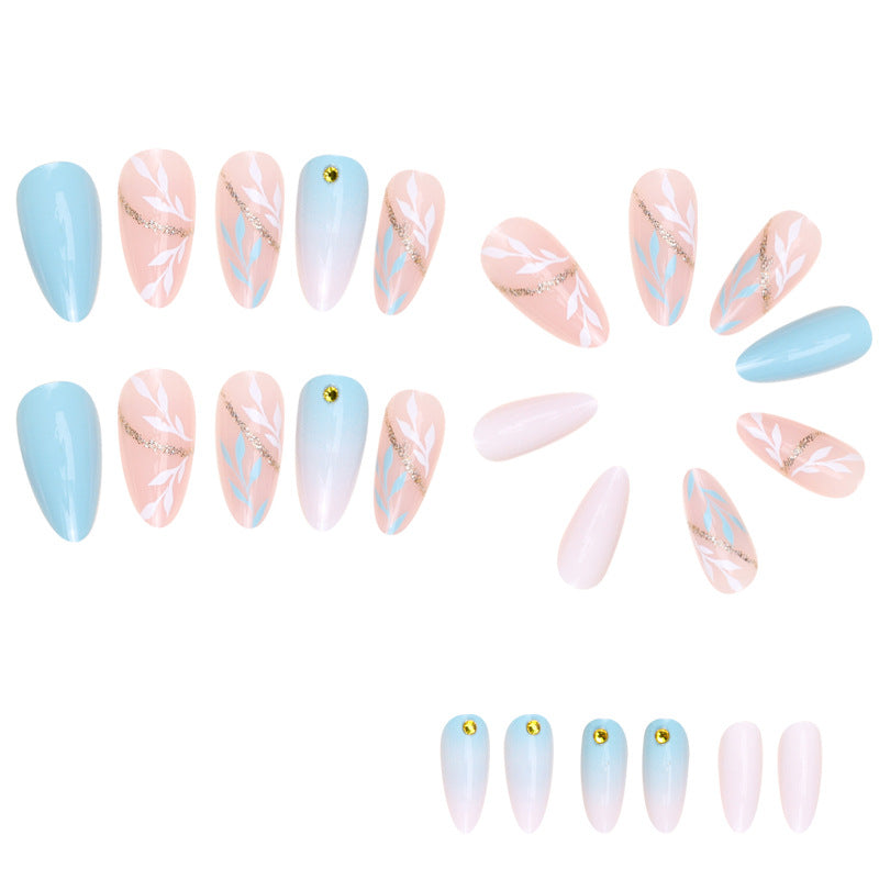 FA05 Milk Blue Gradient Summer Nails