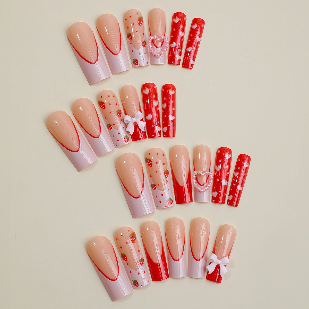 FM47 Strawberry Painting Nails