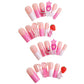 FL12 Pink Candy Stars Nails