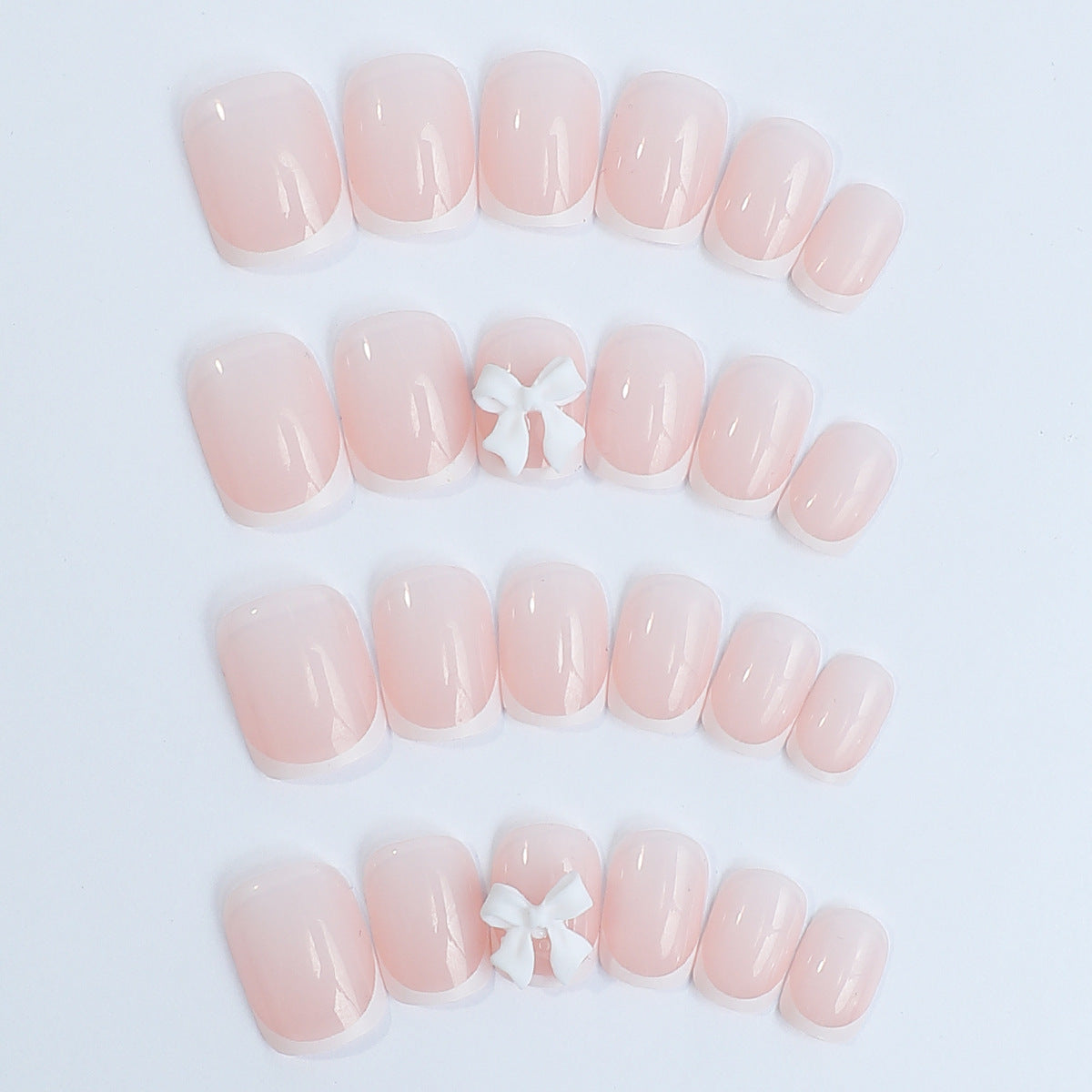 FM04 Simple French Butterfly Nails