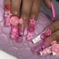 FL12 Pink Candy Stars Nails