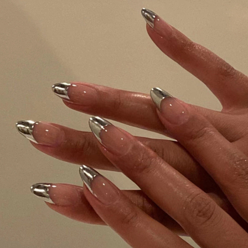 FM24 Silver French Nails