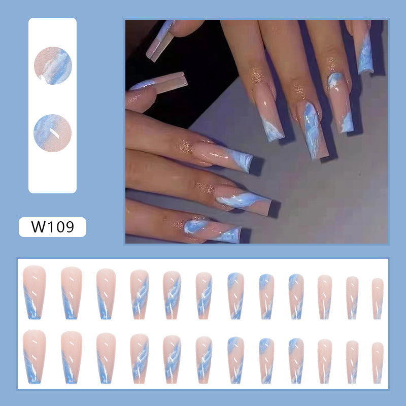 FM53 Blue & White Mixed Color Nails