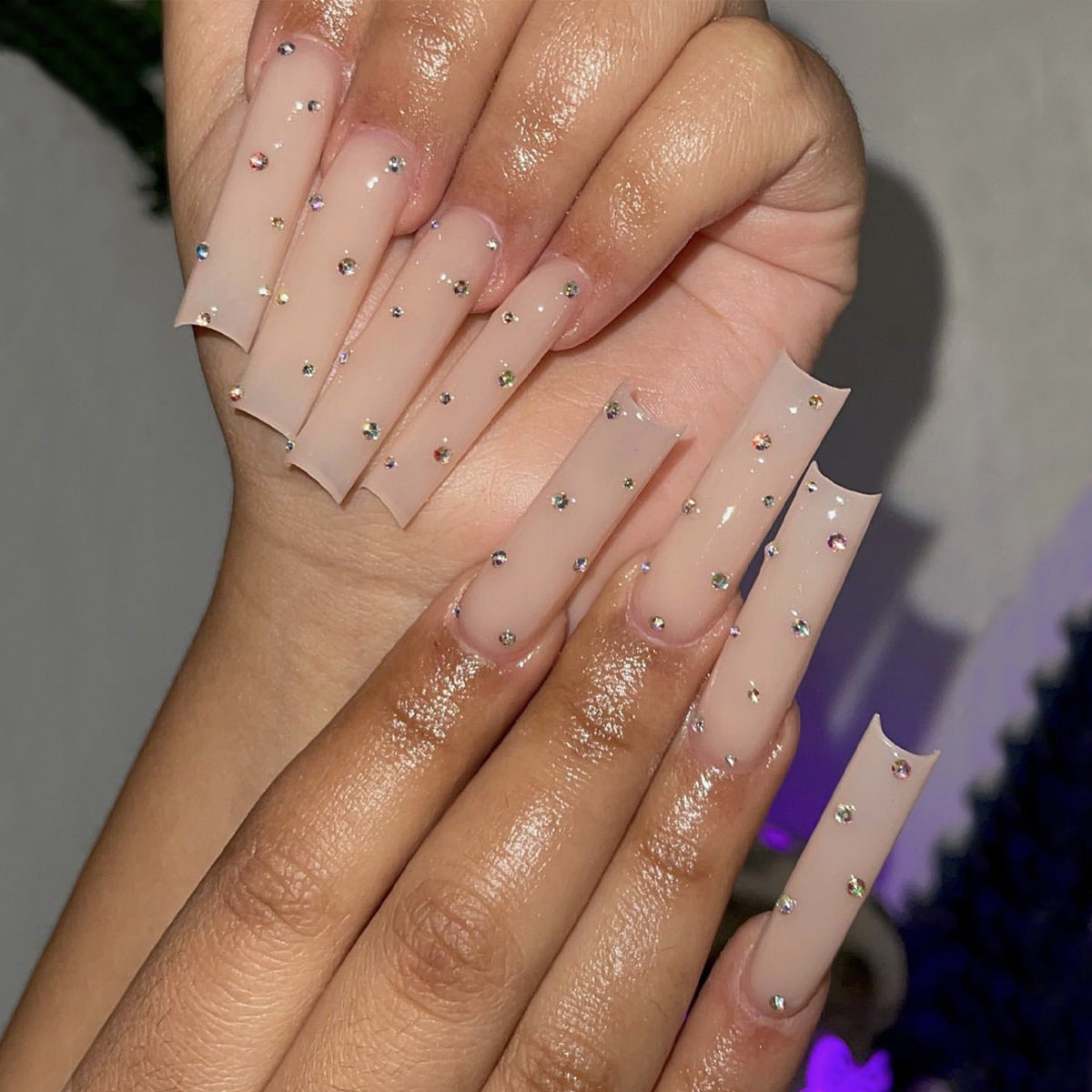 FL06 Water Diamond Starry Sky Nails